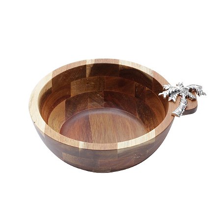BOWL DE MADEIRA ACÁCIA PALMEIRA 20X7,5CM
