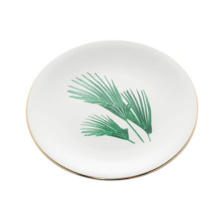 CJ 4 MINI CENTROS DE MESA DECORATIVO PORCELANA LEAF 15x2cm
