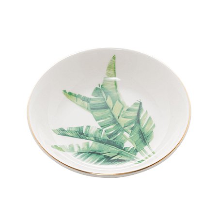 CJ 4 MINI CENTROS DE MESA DECORATIVO PORCELANA LEAF 10x2cm
