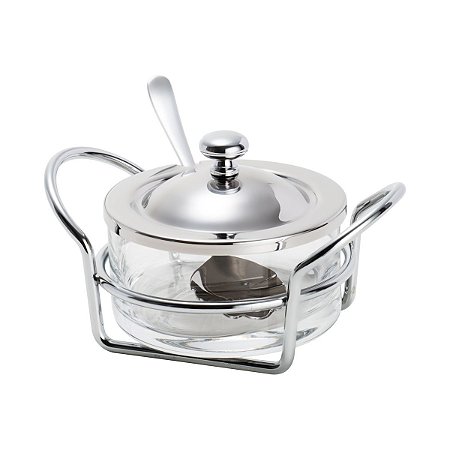 AÇUCAREIRO DE PRATA C/COLHER ITALY 13CM