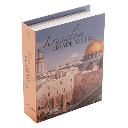 CAIXA LIVRO PAPEL RÍGIDO JERUSALÉM 20x16x5cm