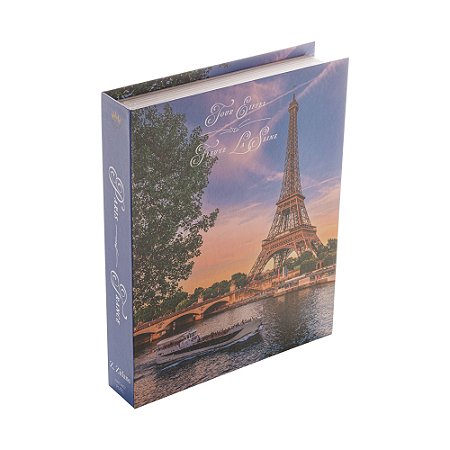 CAIXA LIVRO PAPEL RÍGIDO PARIS 30x24x5cm