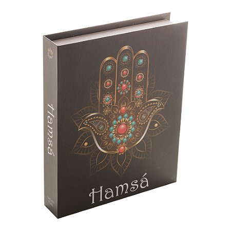 CAIXA LIVRO PAPEL RÍGIDO HAMSÁ 30x24x5cm
