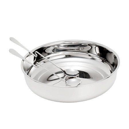 SALADEIRA DE PRATA C/TALHERES RIVIERA 36CM