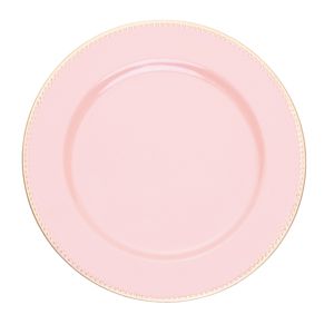 SOUSPLAT PLÁSTICO ROSA/DOURADO 25cm