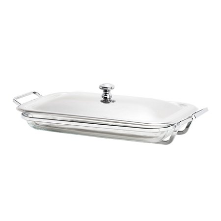 SUPORTE ARAMADO DE PRATA C/REFRATÁRIO C/TAMPA 37X23CM