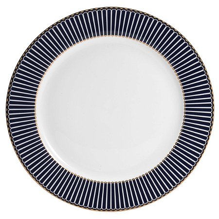 JG 6 PRATOS RASO DE PORCELANA BONE CHINA COBALTO ALTO RELEVO