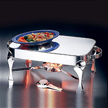RECHAUD DE PRATA C/CHAPA DE ALUMÍNIO MANHATTAN 37X23CM