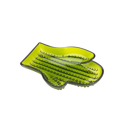 CACTO DECORATIVO DE VIDRO CACTUS VERDE 18,5X14X2,5cm