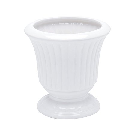 VASO DE CERÂMICA GRECE BRANCO 18X18X19cm