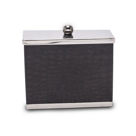 PORTA ALGODÃO AÇO INOX REVESTIDO DE PVC CROCODILO 2x5x4,5cm