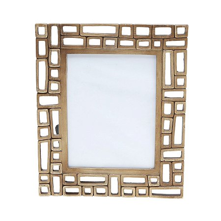 PORTA-RETRATO DE POLIRESINA CORRENTE DOURADO 10x15cm