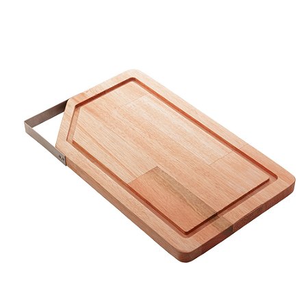 TÁBUA MADEIRA LIPTUS C/ALÇA INOX 36x22x2cm