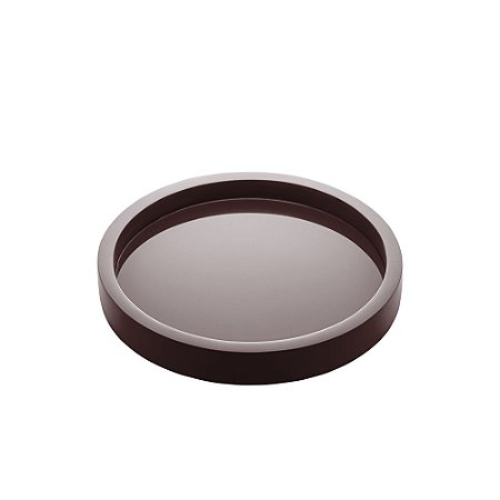BANDEJA MADEIRA LAQUEADO C/VIDRO MARSALA 28x4cm