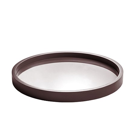 BANDEJA MADEIRA LAQUEADO C/VIDRO MARSALA 40x4cm