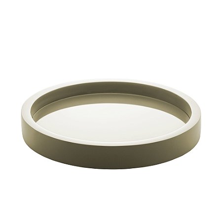 BANDEJA MADEIRA LAQUEADO C/VIDRO MENTA 34x4cm
