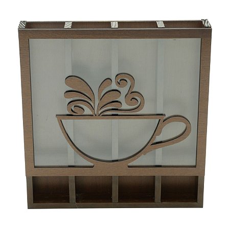 PORTA CÁPSULAS DE MADEIRA P/20 CÁPSULAS DOLCE GUSTO 29X5X31CM