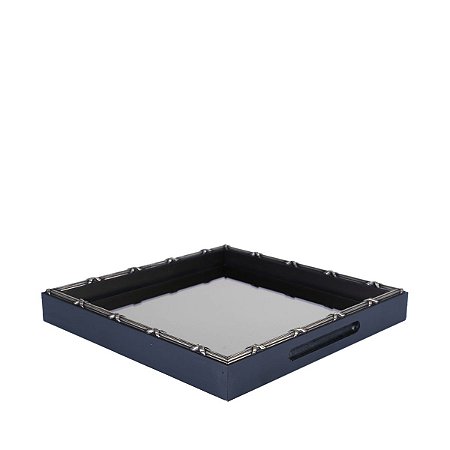 BANDEJA DE MADEIRA  CROISÉ PRETO 37X37X3,5 CM