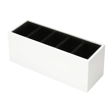 PORTA CONTROLE DE MADEIRA LAQUEADA C/VELUDO 5 LUGARES BRANCO