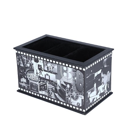 PORTA CONTROLE MADEIRA ADES VELUDO 3 LUGARES 17,5X10,5X10CM