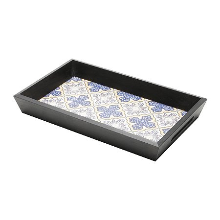 BANDEJA DE MADEIRA CHANFRADA PORTO 35X21X4,5CM