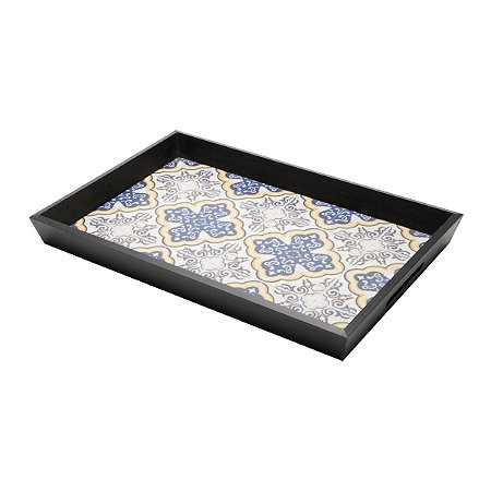 BANDEJA DE MADEIRA CHANFRADA PORTO 48X32X4,5CM