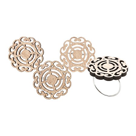 CJ 4 PCS PORTA GUARDANAPO MANDALA PÉROLA 6X6X5,5cm