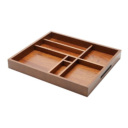 BANDEJA ORGANIZADORA DE MADEIRA 39X34X4,5CM