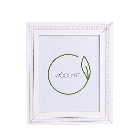 PORTA-RETRATO DE MADEIRA STRASS BRANCO 20x25cm