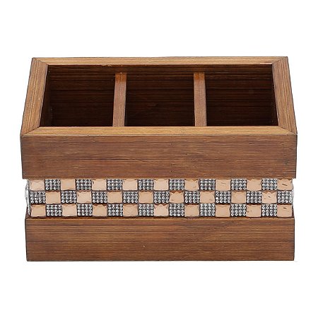 PORTA CONTROLE COM 3 DIVISÓRIAS DIAMOND MARROM 17,5X11X9,5cm