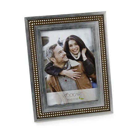 PORTA RETRATO STRASS PRATEADO 13X18