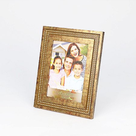 PORTA RETRATO STRASS DOURADO 13X18