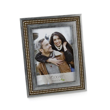 PORTA RETRATO STRASS PRATEADO 15X21