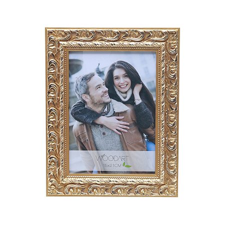 PORTA RETRATO ELEGANCE OURO 10X15