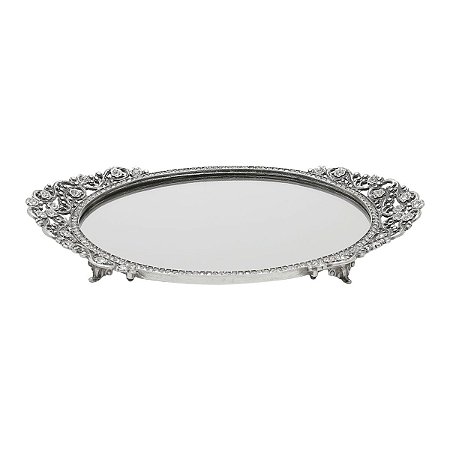 BANDEJA DE ZAMAC COM FUNDO ESPELHADO WORLD 29X16X3,5CM