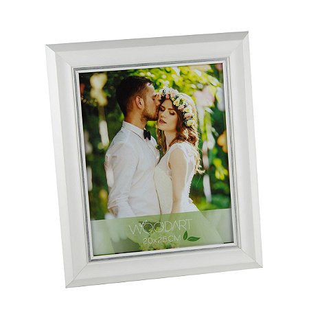 PORTA RETRATO CHANFRADO BRANCO 20X25