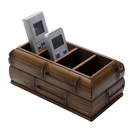 PORTA CONTROLE 4 LUGARES BAMBU 24,5X12,5X10cm