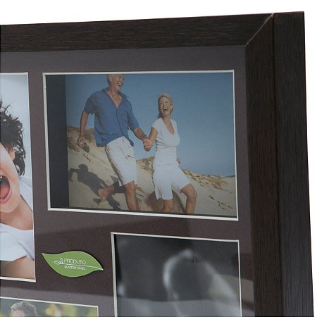 PAINEL COLLECTION PARA 4 FOTOS 10X15 MARROM 31,5X31,5X4cm