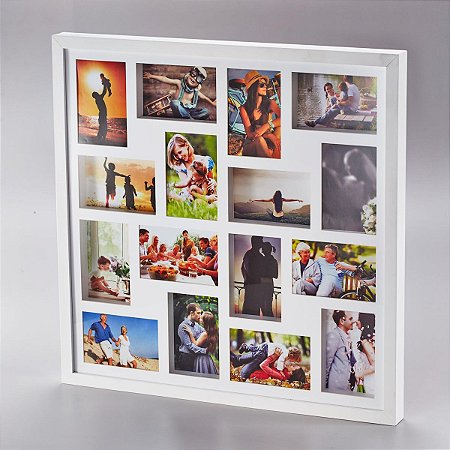 PAINEL COLLECTION PARA 16 FOTOS 10X15 BRANCO 60X60X4cm