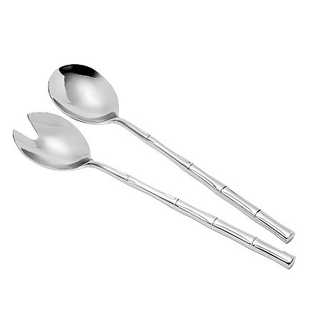 TALHERES P/SALADA DE PRATA BAMBU