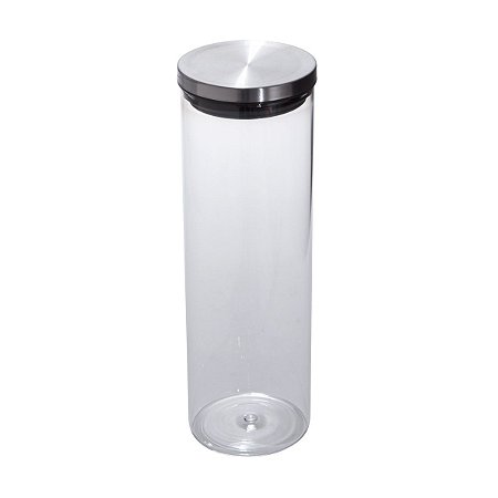 POTE DE VIDRO DE BOROSILICATO C/ TAMPA DE ACO 1750ml