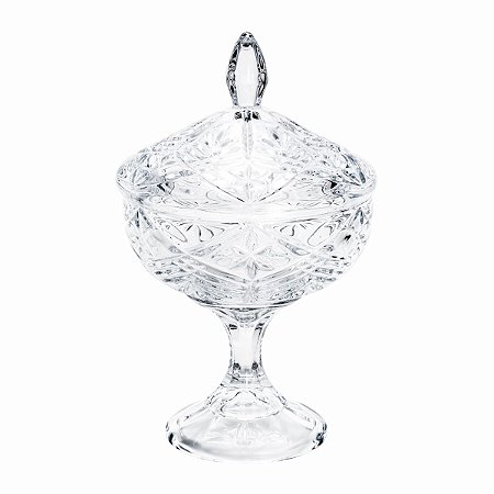 BOMBONIERE C/PÉ DE CRISTAL ECOLÓGICO TAURUS 24CM