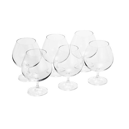 CJ 6 TAÇAS P/COGNAC DE CRISTAL ECOLÓGICO GASTRO 670ML