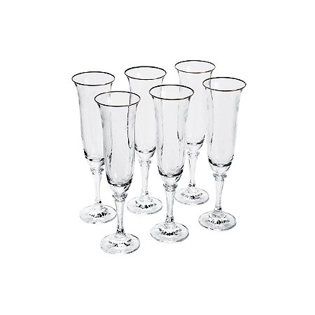 CJ 6 TAÇAS P/CHAMPAGNE DE CRISTAL ECOLÓGICO