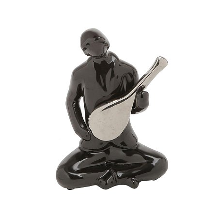 FIGURINO DE MUSICO SENTADO 20,5CM BLACK
