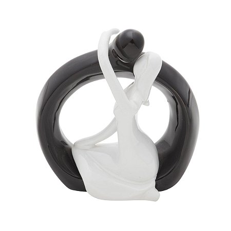 ESTATUETA FIGURINO DE NAMORADOS BLACK AND WHITE DE CERAMICA