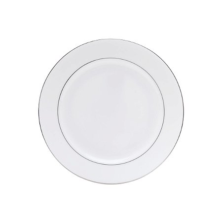 JG 6 PRATOS FUNDO DE PORCELANA BONE CHINA NICE SILVER 20,5CM