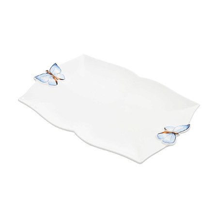 TRAVESSA DE PORCELANA BORBOLETA 30X20CM