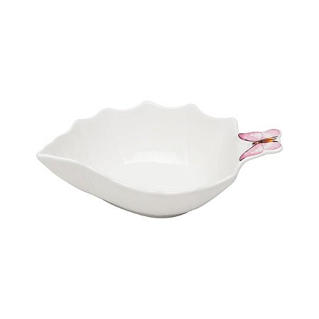 BOWL DE PORCELANA FOLHA BORBOLETAS 17,5CM