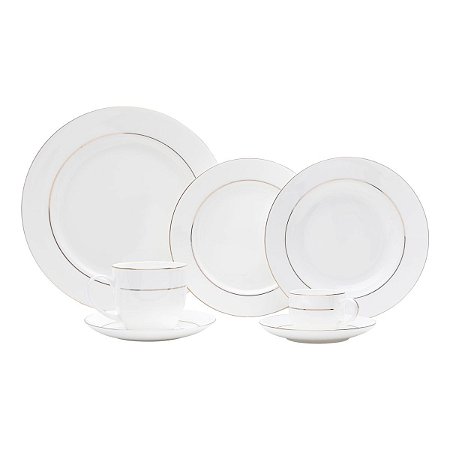 JG DE JANTAR DE PORCELANA BONE CHINA NICE GOLD 42PC